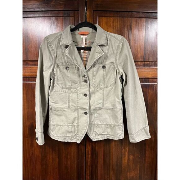 Free People Jackets & Blazers - Free People Military Green Cropped Jacket size 4